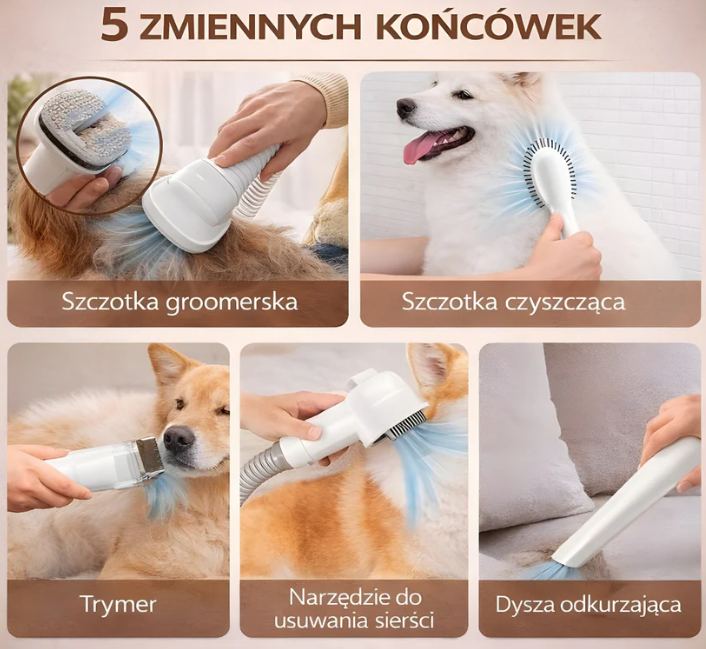 Koniecsiersci – Profesjonalny Zestaw do Pielęgnacji i Strzyżenia Zwierząt z Odkurzaczem